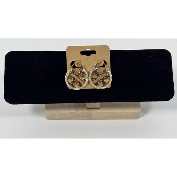 Tory Burch Hoop Logo Earrings - Picture 3 of 5